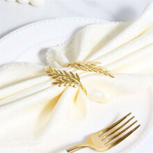 10pcs Gold Napkin Rings, Leaf Napkin Rings, Metal Napkin Holders for Christmas Wedding Birthday and Any Event Decoration