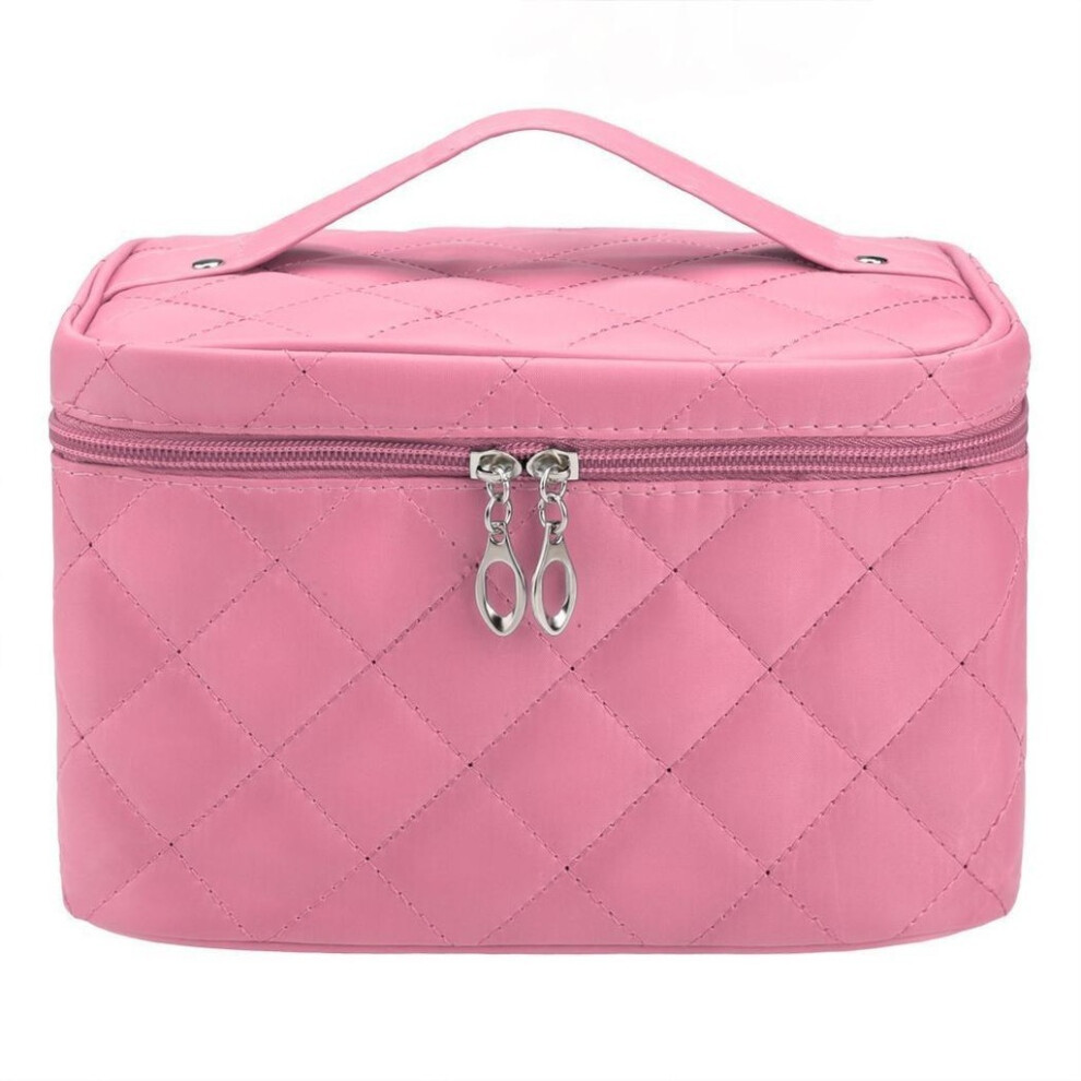 (Pink) Multifunction New Women Travel Cosmetic Bag Makeup Case Pouch Organizer Beauty