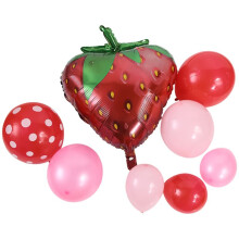 Erdbeer-Ballonbogen, Erdbeer-Geburtstagsdekoration, Erdbeer-Dekorationsset (128-Teilig)