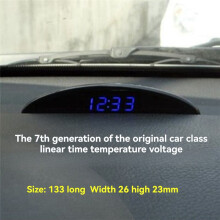 Car-Grade Car Electronic Clock, Car Electronic Clock, with Luminous In-Car Thermometer & Voltmeter Font