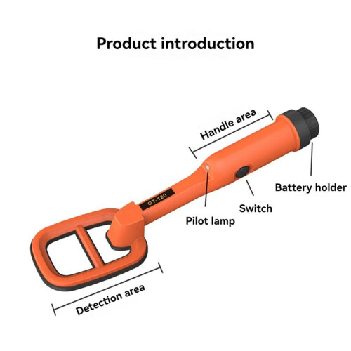 GT120 Handheld Duikmetaaldetector Pinpointer Pointer Probe Waterdicht Metaal Pinpointing 4.2Inch Zoekspoel Rood 1