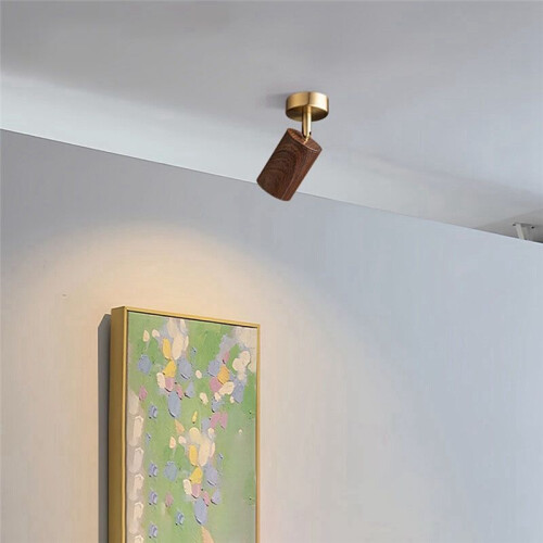 Led Spot Light Mounted Spotlights Adjustable Angle Walnut Small Ceiling Lamp Aluminum Material 1