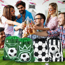 12 Pièces Cadeaux de Fête de Football Sacs à Cordon Ballon de Football Cadeau Sac de Cadeaux Enfants Sport Thème Fête Décoration Fournitures A