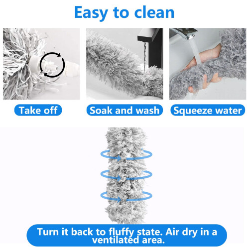 ASelected Extendable Microfiber Duster Duster with 108" Telescoping Extension Pole No Scratch to Ceiling Washable Hand Duster for Cleaning High 2