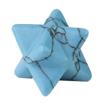 (Blue Turquoise, 1.2*1.2*1.2cm) Star Crystal Merkaba Natural Jewelry Meditation Sacred Energy Decoration Healing
