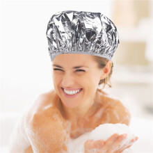 Cuffia per Doccia Isolamento Termico Cappello in Lamina di Alluminio Cuffia Elastica da Bagno per Donna Parrucchiere Bagno-Argento