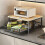 Kitchen Microwave Rack Storage Rack - Sturdy Solid Wood and Metal Structure, Space-Saving Countertop Storage Rack 3