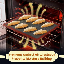 Tapetes de Silicona Perforados de 40 X 29,5 cm para Hornear de Manera Uniforme, Antiadherentes, Reutilizables: Ideales para Pan y Galletas (Paquete de