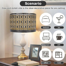Metal Lamp Shade High Light Transmittance Modern Decorative Hollow Iron Lampshade for E14 E27 Bulbs