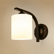 Wall Light Fixture, Bathroom Vanity Lights with Matte Black Wall Lamp for Bedroom Kitchen Glass Shades, E26 Socket