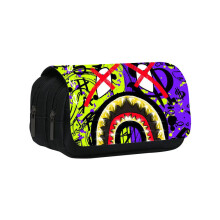 (Style2) Student Sprayground Printed Single Double Lightweight Stationery Bag Storage