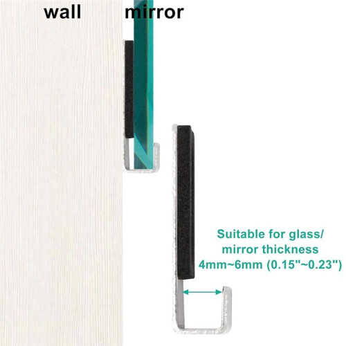 10pcs Heavy Duty Mirror Hanging Kit, Heavy Mirror Mounting Hardware Mirror Clips for Wall Mounting, Single Hole Silver 1