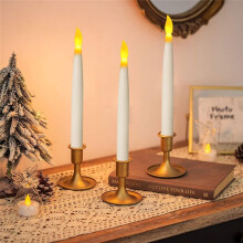 Hanging Floating Flameless Candles with Wand Flameless Taper Candles LED Candles Warm Light Christmas Candles Black A
