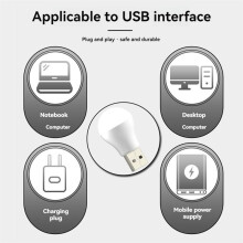 10Pcs USB Plug Lamp LED Night Light Power Bank Charging USB Book Lights Round Reading Eye Protection Lamp