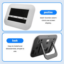 Digital Wall Clock Battery Operated Simple Large LCD Alarm Clock Temperature Calendar Date Day for Home Office