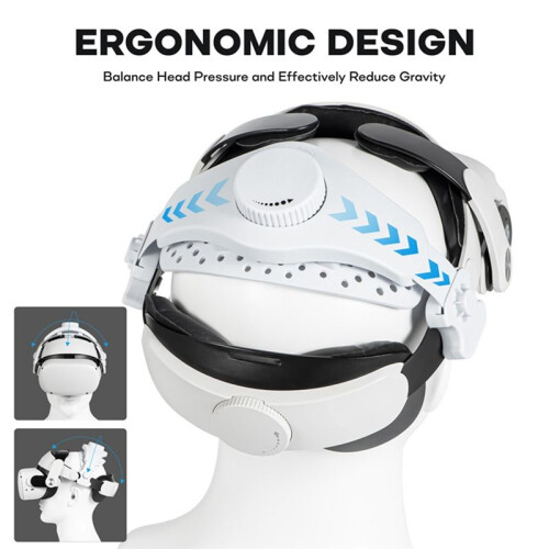 For Meta Quest 3/2/Pro/Pico4 VR Headset Silicone Comfort  Strap with Adjustable VR Decompression  Straps - White 2
