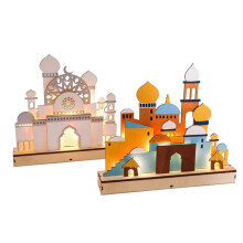 B Drewniane Eid Mubarak LED Lampka Nocna MuzułMańSki Ramadan WystróJ dla Domu Islamska Impreza MuzułMańSka Dekoracje Mubarak Zaopatrzenie Firm