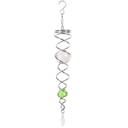 2PCS Spiral Tail Wind Spinner Stabilizer Decorative Spiral Wind Spinner Wind Spinners Sun Catcher Crystals 2