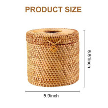 Scatola per Fazzoletti nel Rattan Copertura per Carta Igienica Titolari Decorativi nel Vimini con Coperchio per Riporre Rotolo Singolo e Fazzoletti