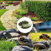 Keramische Vogelbadkom, Multifunctionele Papegaaienvoederbak, 25 cm, Kolibrie-Waterbak voor Decoratief Tuinterras