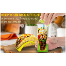 12 Pack Taco Trays Plastic Burrito Trays Serving Trays Party Supplies for Tacos Burritos Hot Dogs Yellow