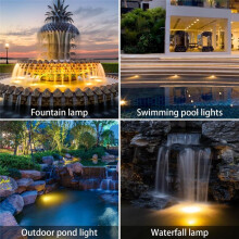 Solar Pond Spotlights, LED Solar Underwater Lights with Dual Waterproof Submarine Landscape Spotlight Lighting B