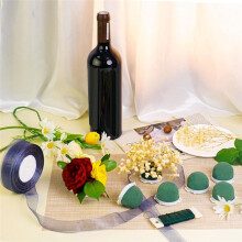 12 Piezas Soporte Redondo de Espuma Floral, Bloque de Flores Verdes Secas y Húmedas, Suministros para Arreglos Artesanales para Botella de Vino