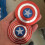 (Red AB)Fidget Spinner Captain American Fingertip Gyro Shield Alloy Toys Decompression 1