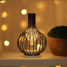 LED Table Lamp Reading Lamp Night Light Bedroom Bedside Lamp Desk Lighting Living Room Retro Iron Home Decoration,D