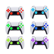 Tableau Lumineux à Monter Soi-Même 6 Couleurs pour Console de Jeu pour PS5, Baguettes D-Pad Lumineuses, Boutons Faciaux (DTF) Kit LED pour