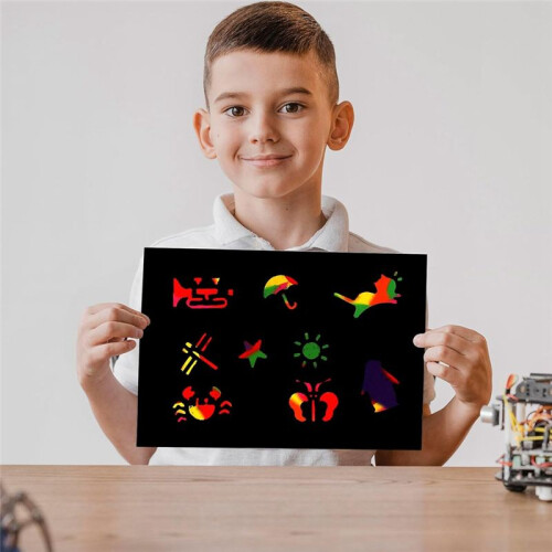 Rainbow Scratch Paper Art Set, Scratch Papers Supplies Black Scratch Drawing Art Crafts Sheets Notes Cards(59 Pcs) 2