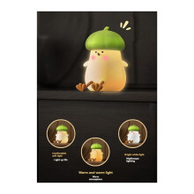 Frango com Legumes Do Kawaii Pequena Luz Noturna Quarto Fofo Atmosfera Laranja Claro