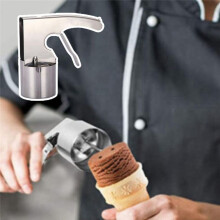 Volume Ice Cream Server Tool Glassskopa i Rostfritt Stål med Avtryckare Lätt Att Rengöra Skopa Köksutrustning