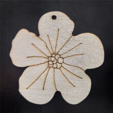 60PCS Unfinished Wooden Flower Crafts Blank Flower Shape Wooden Decorations Flower Christmas Thanksgiving Decoration