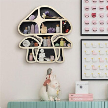 Étagère de Rangement Multicouche en Forme de Champignon, Décoration Murale, Pendentif, Artisanat en Bois, Cristal, Pierre, Support de Rangement