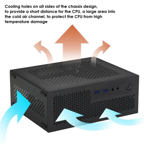 A09 HTPC Computer Case  ITX Gaming PC Chassis Desktop Chassis USB3.0 Computer Case Home Computer Case Black