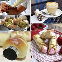 Brioche Cannoli-Buizen voor Brood, Roestvrij Staal, Cannoli-Vormen, 15 Stuks, Antiaanbaklaag, CrèMehoorn, Deense Gebakvormen