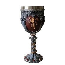 Bierkrug mit Mittelalterlichem Ritterabzeichen, Edelstahl, Kunstharz, Wikinger-Rotweinglas, Mittelalterliches Weinglas, Utensilien, Teeservice,