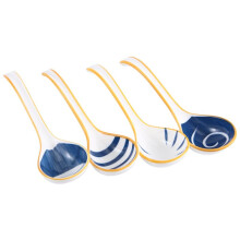 Ceramiczne łYżKi do Zupy Zestaw JapońSkiej łYżKi do Zupy łYżKi do Zupy z DłUgimi RąCzkami do Makaronu Pho Ramen Wonton PieróG Ryż