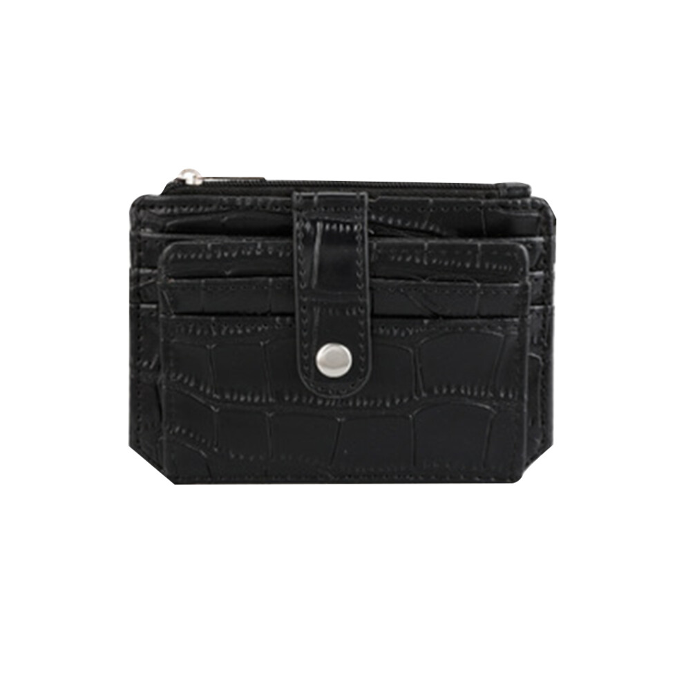 2St Zwarte Korten Wallet Met Veilige Drukknop Munten En Kaarten-image