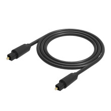 2St Optical Fiber Audio Kabel Voor Speaker Met Verlies Zwart