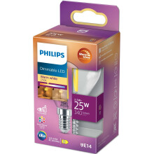 Lampadina LED - Philips - Lampadina classica WarmGlow a goccia - Attacco E14 - 2.5 W - Bianco caldo