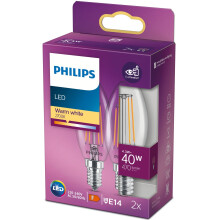 2-pack LED E14 Crown 4.3W (40W) Clear 470lm
