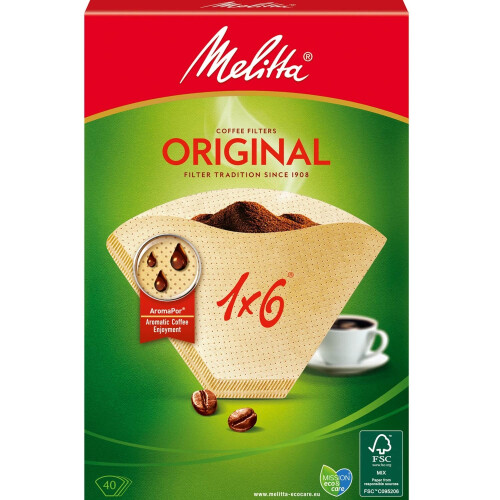 Melitta Coffee filter 1X6 40pack (Note 8 dfp)
