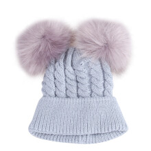 2Pièces Bonnet En Douce Pompons Pour L’hiver