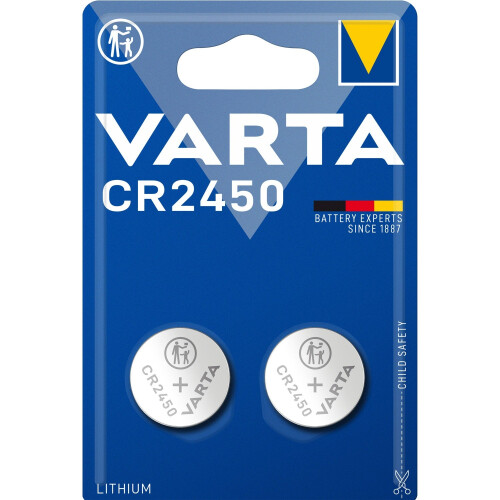 Varta CR2450 3V Lithium-Knopfzellenbatterie 2er-Pack