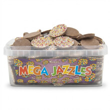 Hannah's Mega Jazzles 600g Tub Chocolate Flavour Buttons Candy Sprinkles