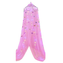 Bed Canopy for Girls Room Bed Canopy Curtains with Led Lights Mosquito Net DIY Princess Room Decor with Butterflies
