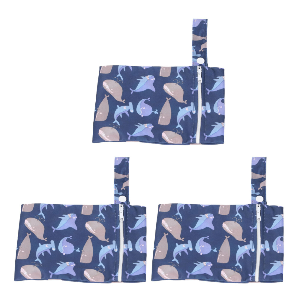Waterproof Reusable Wet Bag 3pcs for Cloth Diapers Travel Portable & Washable