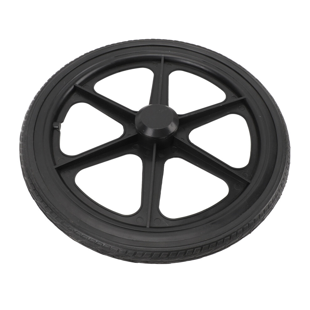 Black Wheelchair Rear Wheel Replacement 35Cm Rubber Street Tire